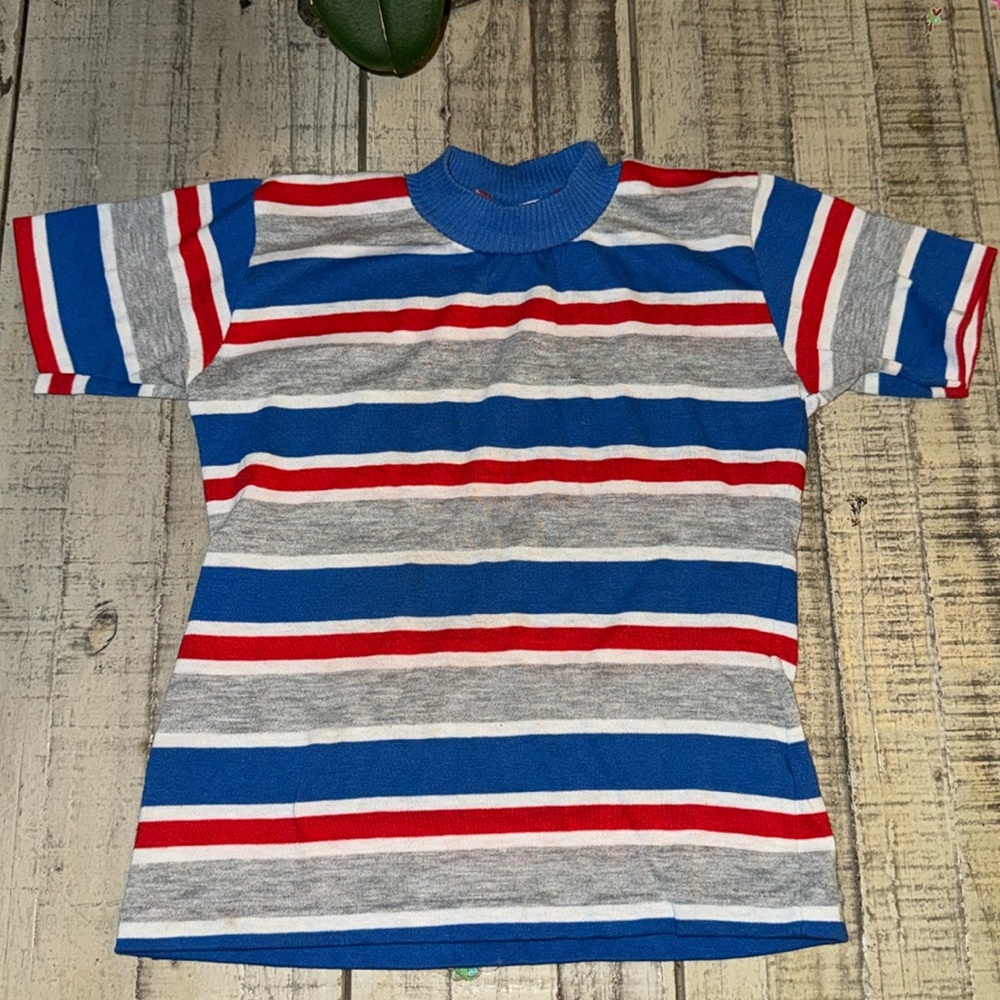 Toddler boys vintage striped t-shirt. Made in USA.